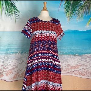 Lularoe Jessie L Fits Red, White & Blue